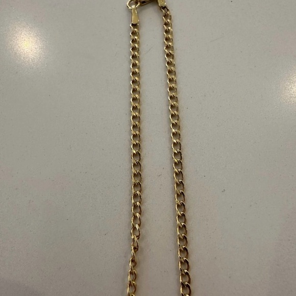 14K Solid Yellow Gold Curb Chain Necklace | 16” - Picture 3 of 7